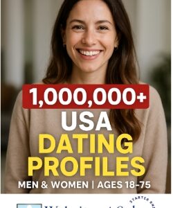 1,000,000 USA MEMBERS - Dating Websites Profiles (Men & Women: Ages 18 -75)
